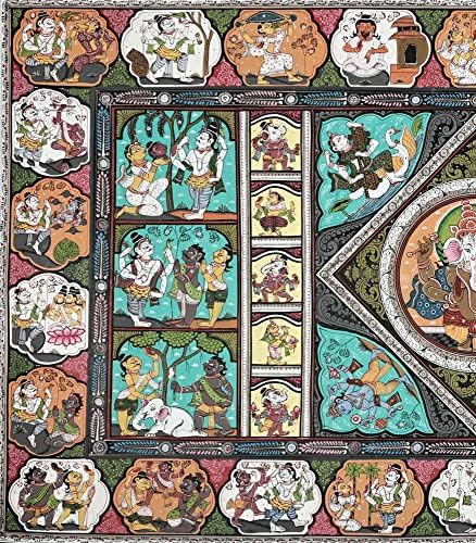 הודו אקזוטית 39 x 24 בהגוואן גאנש ללה פטצ'יטרה ציור | צבע מסורתי | בעבודת יד | לורד לילה פאטך